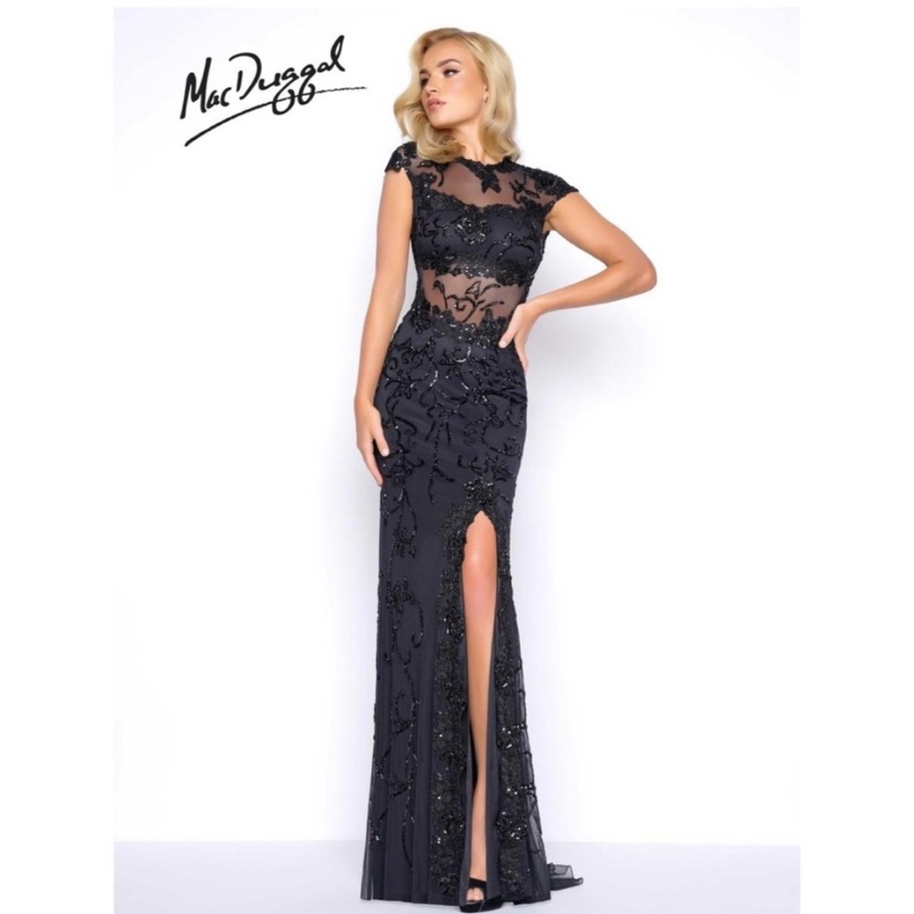 MAC DUGGAL PROM 1903M Gown Dress Cut Out Sequin